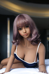 Poupée sexuelle 158 cm bonnet F avec perruque violette de 26 kg